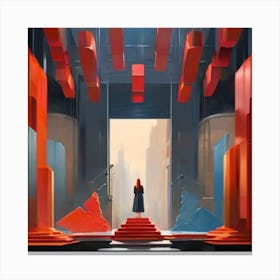 Woman In A Futuristic Setting Canvas Print