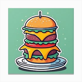 Burger On A Plate 145 Canvas Print