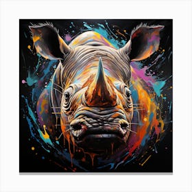 Grafitti Rhino Canvas Print