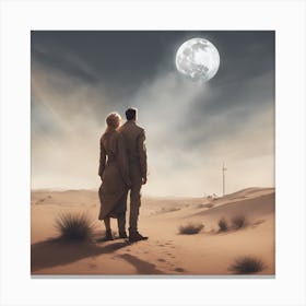 Moonlight In The Desert Canvas Print