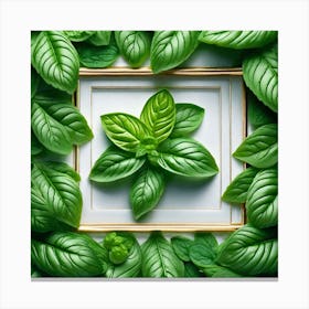 Frame Created From Basil On Edges And Nothing In Middle Miki Asai Macro Photography Close Up Hype (2) Canvas Print