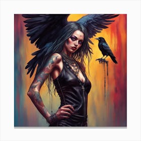 Crow Woman Canvas Print