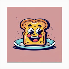 Cartoon Toast Canvas Print