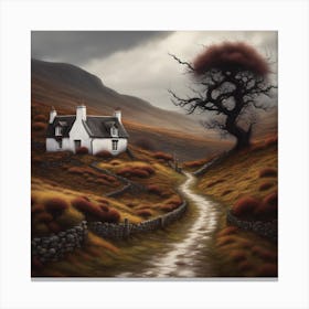 Scottish cottage in autumn Canvas Print