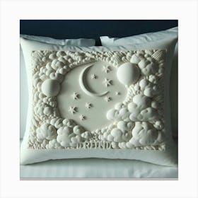 Moon And Stars Pillow Canvas Print