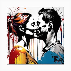 Kissing Couple Canvas Print