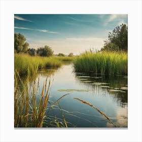 Reeds In The Water 3 Canvas Print