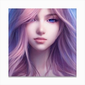 Anime Girl With Pink Hair Canvas Print