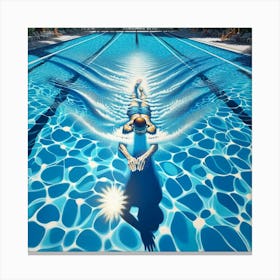 Serenity In Motion Wall Print Art A Tranquil And Dynamic Depiction Of The Beauty Of Swimming, Perfect For Capturing The Essence Of Peaceful Movement And Athletic Grace In Any Space Canvas Print