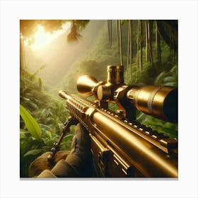 Sniper In The Jungle 2 Canvas Print