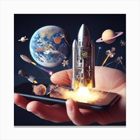 Space Shuttle In Hand Canvas Print