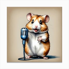 Hamster Singing 4 Canvas Print