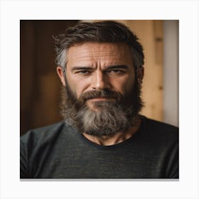 Portrait Of A Man With Beard Canvas Print