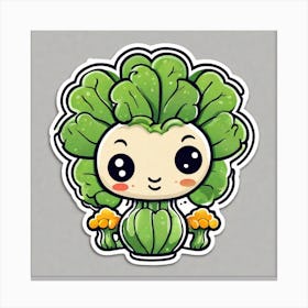 Kawaii Cabbage Canvas Print