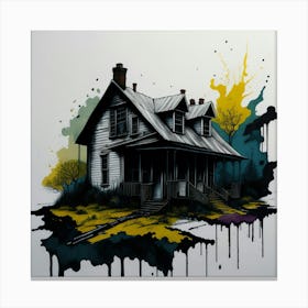 Colored House Ink Painting (105) Canvas Print