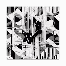 Abstract Geometric Patterns In Monochrome 5 Canvas Print