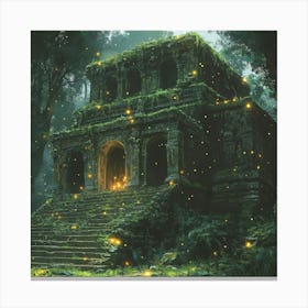 Fireflies In The Jungle Art Canvas Print