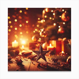 Christmas Tree With Candles Canvas Print