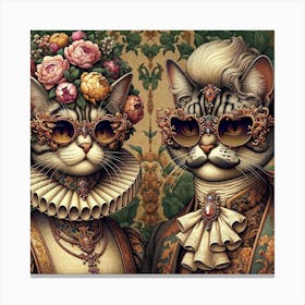 Victorian Cats 3 Canvas Print