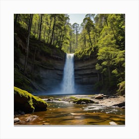 Waterfall In The Forest 12 Canvas Print