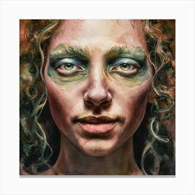 Portrait Of A Woman With Green Eyes Canvas Print