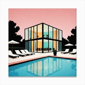 House By The Pool 1 Canvas Print