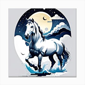 Horse In The Moonlight Canvas Print