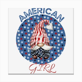 Trending Patriotic Gnome Stars Aesthetic 4th Of July Canvas Print