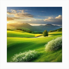Sunset In The Countryside 4 Canvas Print