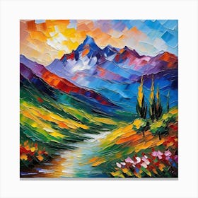 Sunset In The Mountains 35 Canvas Print