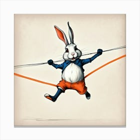 Rabbit On A Tightrope Canvas Print