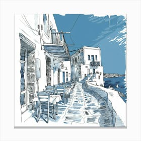 Mykonos Street 1 Canvas Print