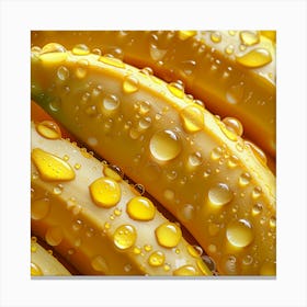 Yellow Bananas With Water Droplets Canvas Print