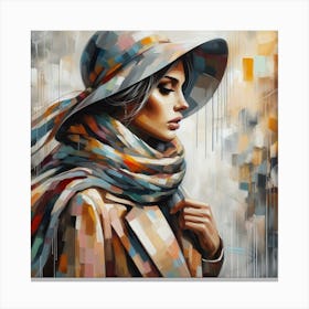 Woman In Hat Canvas Print