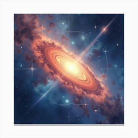 Watercolor Space View With Radiant Cosmic Details 1 Canvas Print