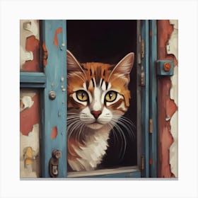 Cat In The Window Canvas Print