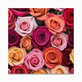 Colorful Roses Background 45 Canvas Print