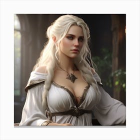 princess white hair Canvas Print