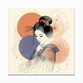 Japan Traditional Geisha Illustration By Ad 120 Canvas Print