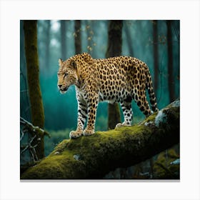 Leopard In The Forest 5 Canvas Print