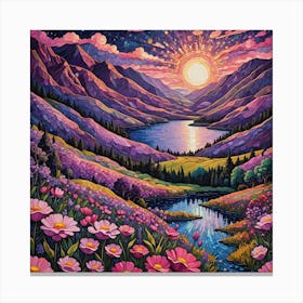 Sunset In The Mountains 13 Canvas Print