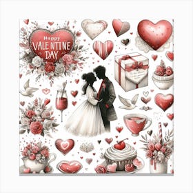 Happy Valentine Day 3 Canvas Print