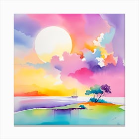 Sunset On The Island Canvas Print