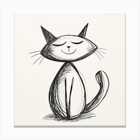 Cat With Closed Eyes Canvas Print