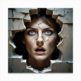 Woman In A Hole 7 Canvas Print