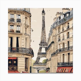 Paris Street Scene 1 Canvas Print