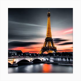 Eiffel Tower At Sunset 3 Canvas Print