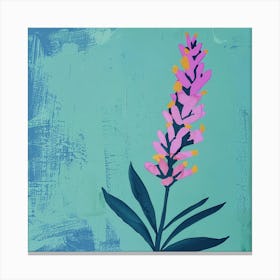 Lavender 1 Square Flower Illustration Canvas Print