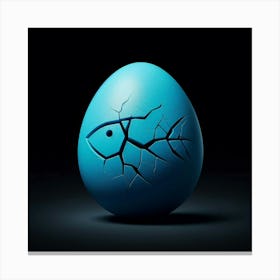 Blue Crack Egg Canvas Print