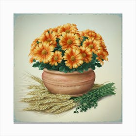 Vintage Chrysanthemums 1 Canvas Print